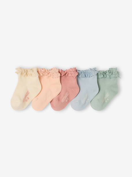 Bébé-Lot de 5 paires de mi-chaussettes dentelle bébé