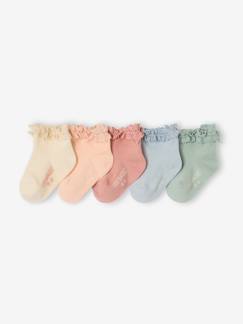 -Set van 5 paar halfhoge sokken meisjes (baby)