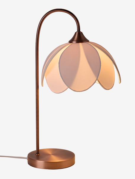 Lampe à poser abat-jour fleur pied métal beige - vertbaudet enfant 