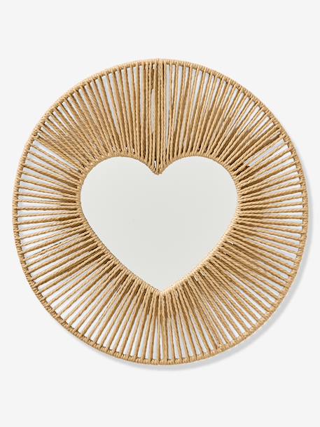 Miroir coeur en corde de papier beige - vertbaudet enfant 