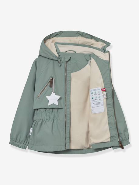 Veste mi-saison imperméable fille avec doublure polaire MATALGEA bois de rose+rose poudré+vert sauge - vertbaudet enfant 