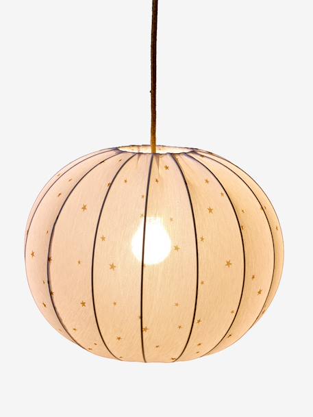 Abat jour boule en tissu pour suspension beige - vertbaudet enfant 