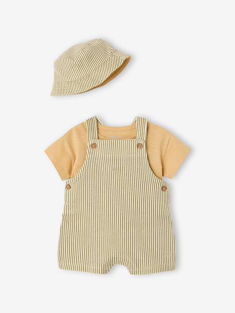 Babyset voor babyjongens, salopet en pakje cappuccino - vertbaudet enfant 