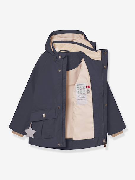 Meisjesparka voor het tussenseizoen MATALLURE MINI A TURE marineblauw+terracottategel - vertbaudet enfant 