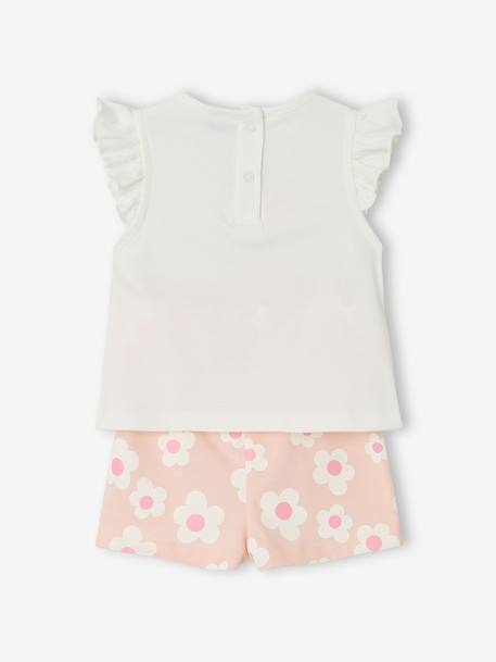 Gebloemde babyset voor meisjes WINNIE DE POEH lichtroze - vertbaudet enfant 