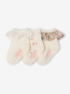 Bébé-Chaussettes, Collants-Lot de 3 paires de chaussettes bébé fille
