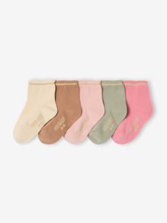 Baby-Set van 5 paar glittersokken voor babymeisjes BASICS