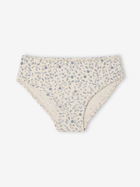 Set van 5 slipjes for girls geribbeld ecru - vertbaudet enfant 