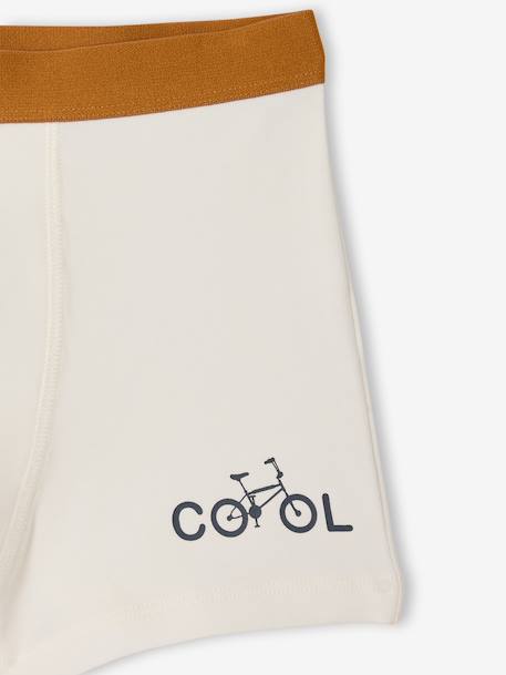 Set van 5 boxershorts voor jongens met fietsen ecru - vertbaudet enfant 