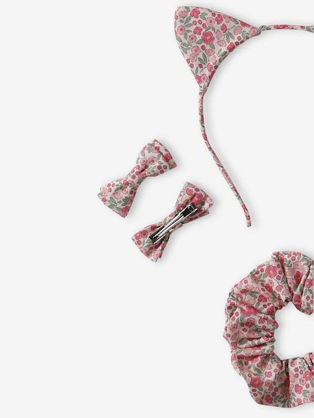 Coffret accessoires fille coton imprimé fleuri rose pâle - vertbaudet enfant 