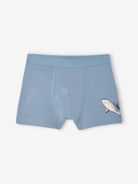 Lot 5 boxers garçon requin bleu grisé - vertbaudet enfant 