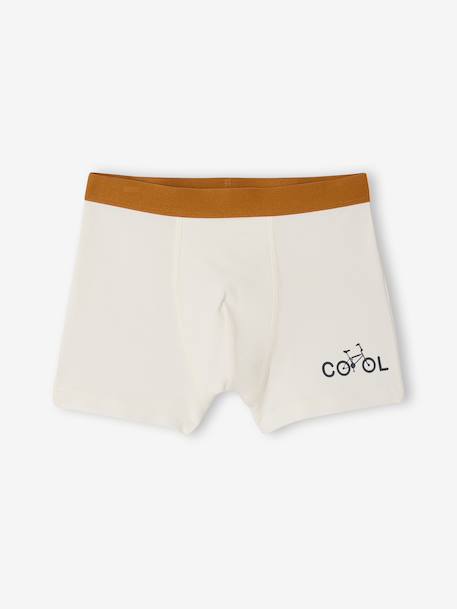 Set van 5 boxershorts voor jongens met fietsen ecru - vertbaudet enfant 