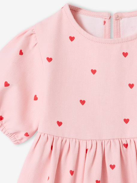 Robe fille manches ballon denim brut+rose+stone+vanille - vertbaudet enfant 