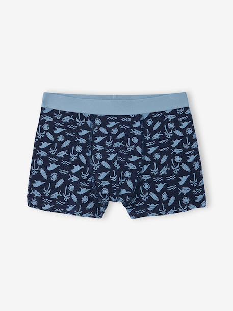 Set van 5 boxershorts voor jongens met haaien grijsblauw - vertbaudet enfant 