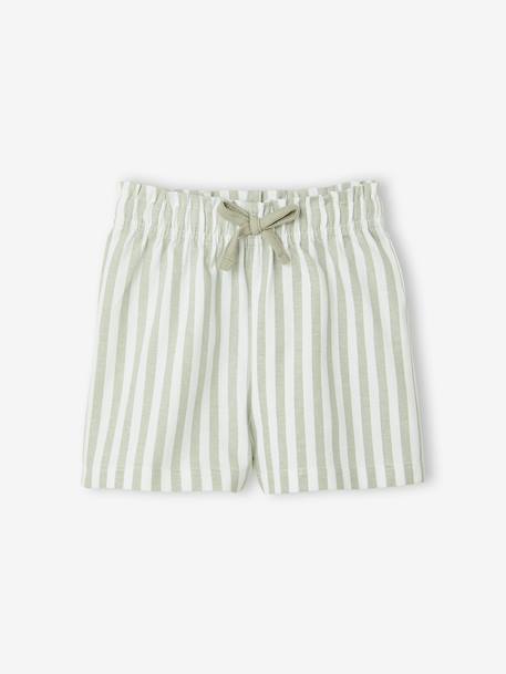 Ensemble Hello Kitty T-shirt et short rayé vert - vertbaudet enfant 