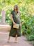 Robe chemise longue en lin mélangé grossesse et allaitement beige+kaki+noir - vertbaudet enfant 