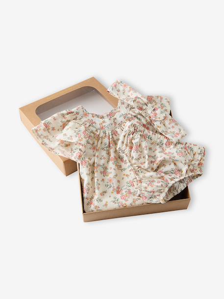 Babyset met jurk slip en haarband ecru - vertbaudet enfant 