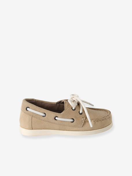 Chaussures bateau enfant garçon cuir beige - vertbaudet enfant 