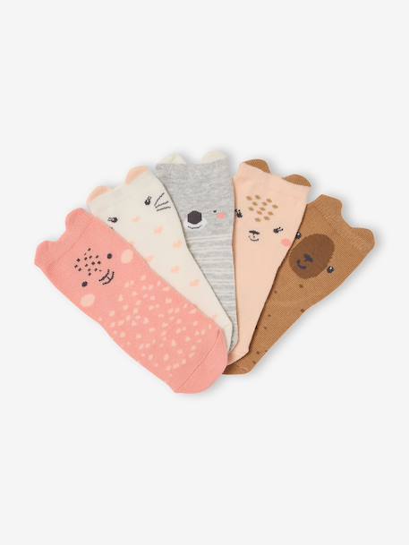 Set van 5 sokken voor babymeisjes rozen - vertbaudet enfant 