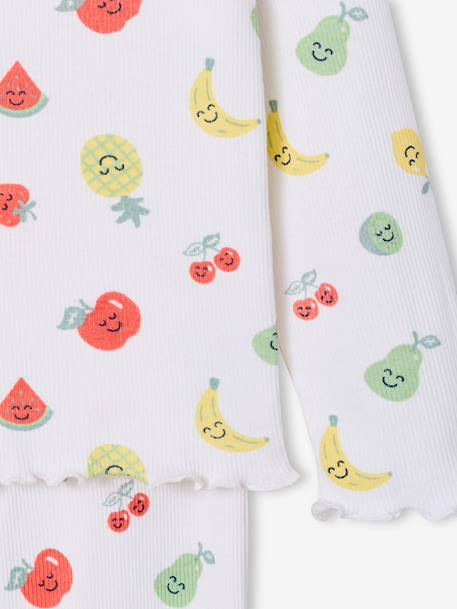 Set pyjama's voor meisjes met lange mouwen ecru - vertbaudet enfant 