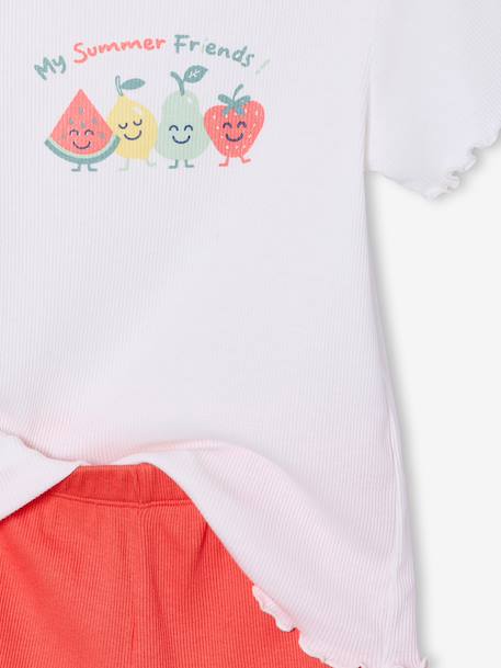 Lot pyjamas fille fruits écru - vertbaudet enfant 