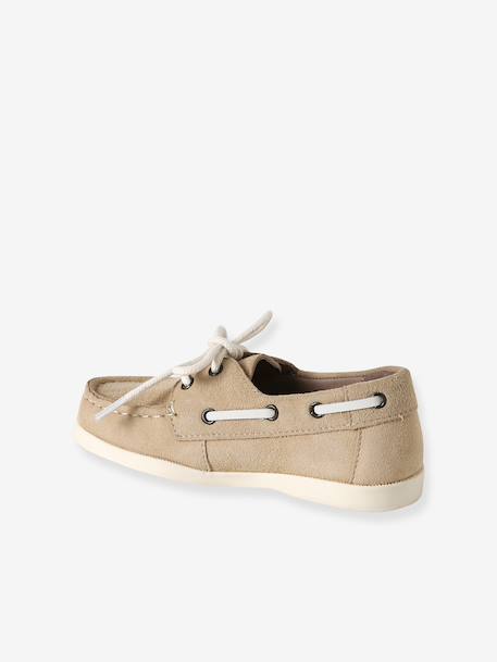 Chaussures bateau enfant garçon cuir beige - vertbaudet enfant 