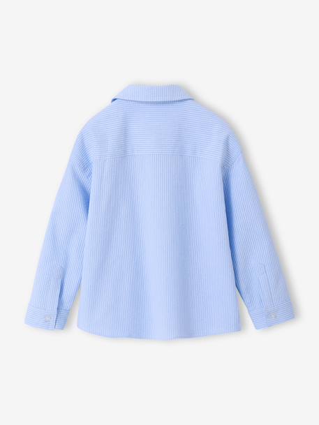 Chemise manches longues coton rayé bleu - vertbaudet enfant 