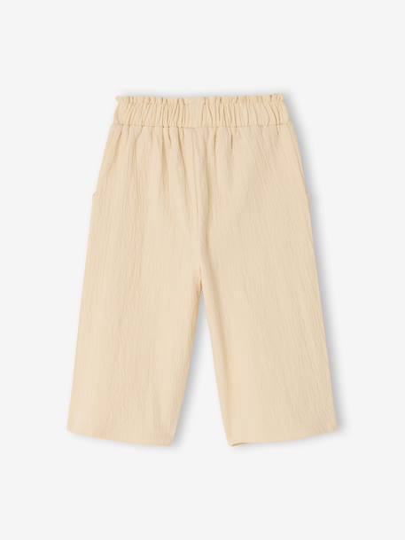 Broek baby meisjes gekreukelde tricot ecru - vertbaudet enfant 