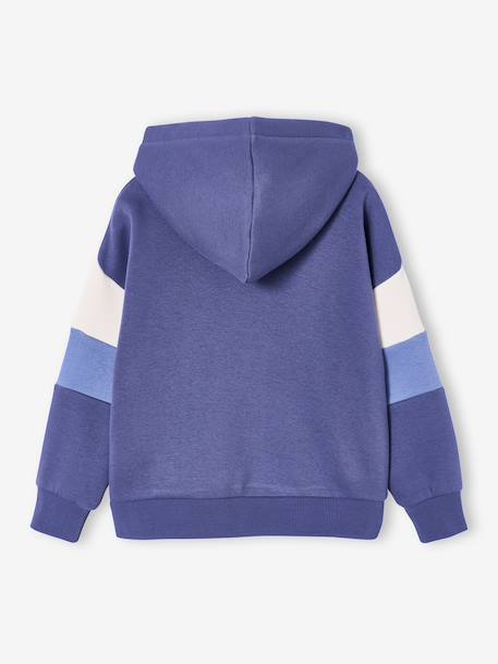 Sweat capuche imprimé blanc chiné+bleu ardoise+gris chiné - vertbaudet enfant 