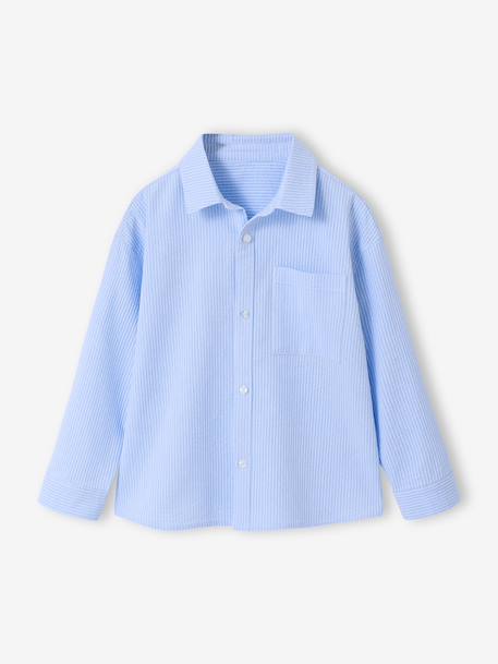Chemise manches longues coton rayé bleu - vertbaudet enfant 