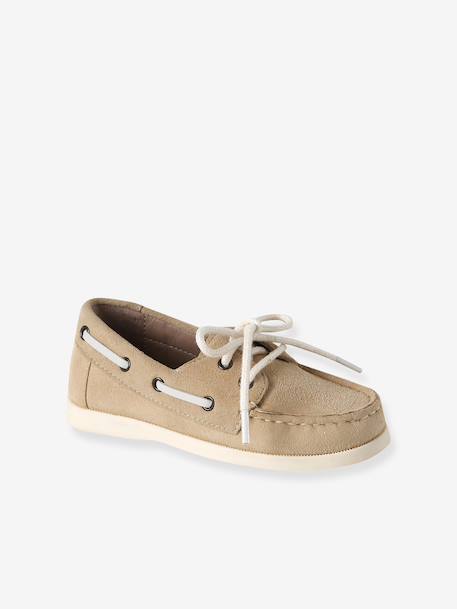 Chaussures bateau enfant garçon cuir beige - vertbaudet enfant 