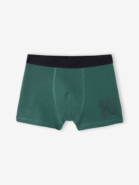 Set van 5 boxershorts voor jongens met jungleprint Engels groen - vertbaudet enfant 
