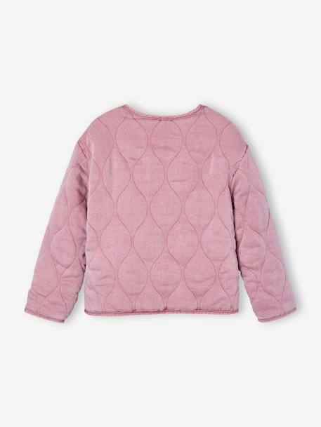 Veste matelassée fille doublée sherpa anthracite+rose - vertbaudet enfant 