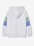 Sweater met capuchon met print gemêleerd grijs+gemêleerd wit+leiblauw - vertbaudet enfant 