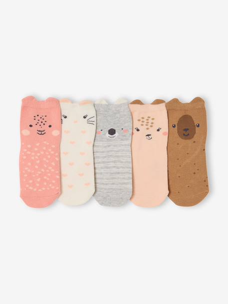 Lot 5 chaussettes bébé fille rose - vertbaudet enfant 