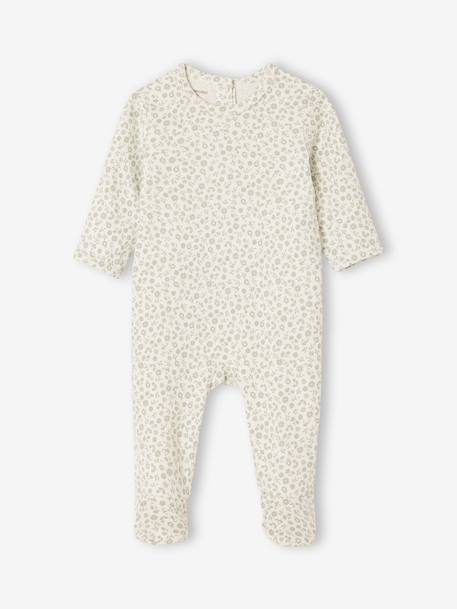 Set van 3 pyjama's baby van biologisch katoen beige+ecru+saliegroen - vertbaudet enfant 