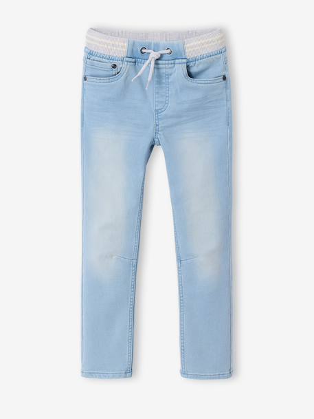 Garçon-Jean garçon droit facile à enfiler denim effet molleton 