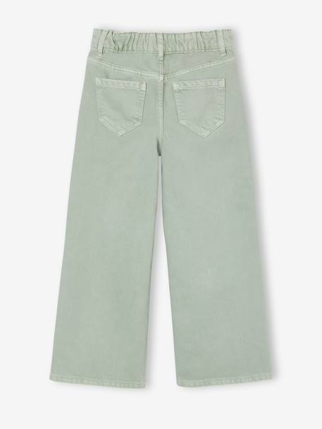 Pantalon fille large couleur bleu grisé+prune+rose+vert+vert de gris - vertbaudet enfant 
