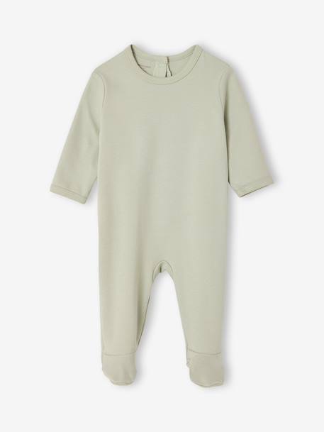 Lot 3 pyjamas bébé en coton bio beige+écru+vert sauge - vertbaudet enfant 