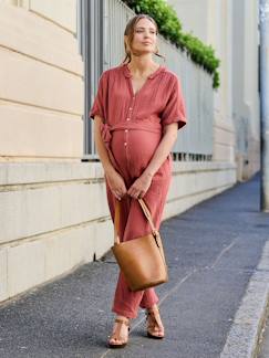 -Jumpsuit voor zwangere vrouwen van biologisch katoenen gaas