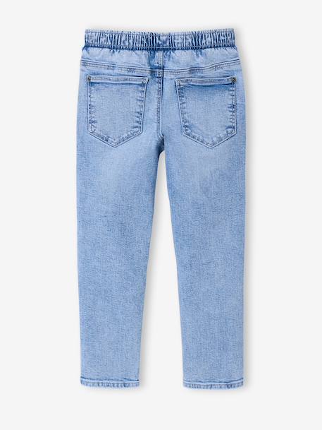 Set van 2 slim-fit jeans met elastische en verstelbare taille denimgrijs+double stone+stone - vertbaudet enfant 