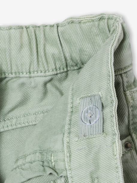 Pantalon fille large couleur bleu grisé+prune+rose+vert+vert de gris - vertbaudet enfant 