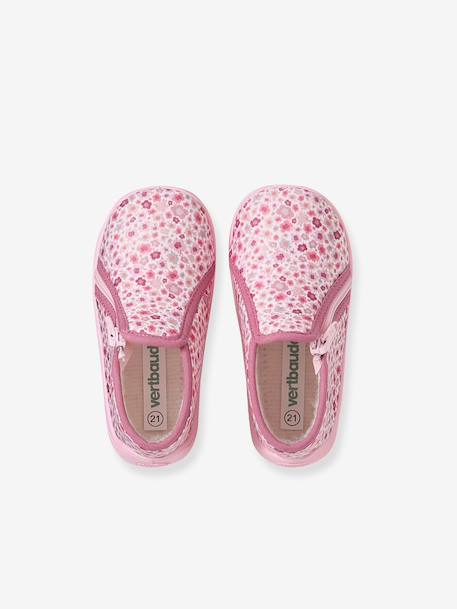 Chaussons zippés bébé fabriqués en France rose imprimé - vertbaudet enfant 