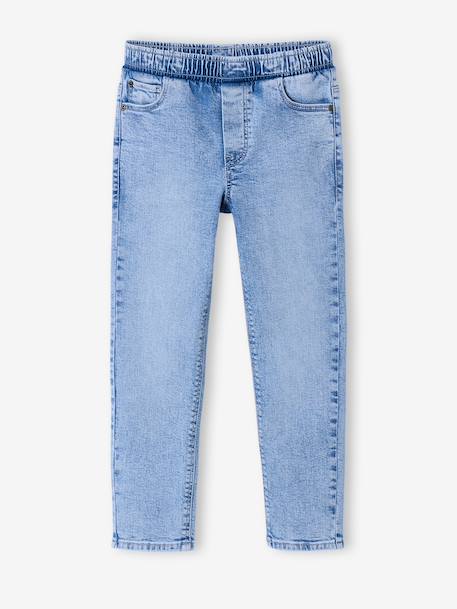 Set van 2 slim-fit jeans met elastische en verstelbare taille denimgrijs+double stone+stone - vertbaudet enfant 