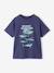 Jongensshirt dierenmotief leiblauw+sinaasappel - vertbaudet enfant 