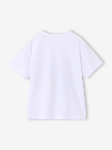 Jongensshirt met korte mouwen en grafisch ontwerp blauwgroen+wit - vertbaudet enfant 