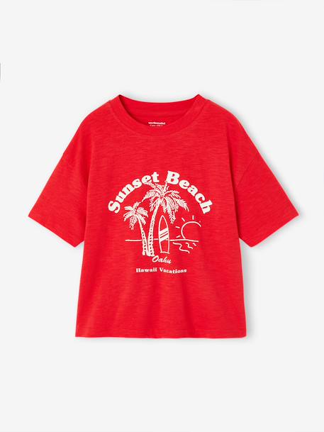 T-shirt garçon imprimé rouge+vert anglais - vertbaudet enfant 