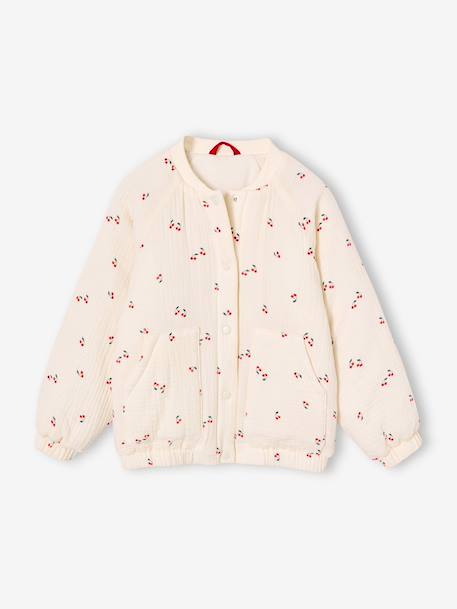 Fille-Blouson matelassé style bomber en gaze de coton fille