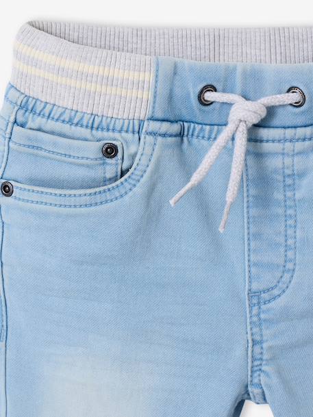 Jean garçon droit facile à enfiler denim effet molleton BRUT FONCE+denim black+denim bleached+denim gris+double stone+STONE MOYEN - vertbaudet enfant 