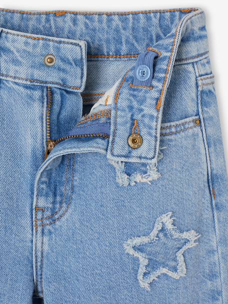 Jean large fille étoiles bleu clair+denim gris - vertbaudet enfant 